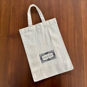 Gucci Natural Canvas Vertical Tote Black Logo Alessandro Michele Era